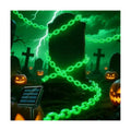 Solar Halloween Decorations Outdoor, 10FT Green Chain String Lights with 8 Modes, Waterproof Halloween Lights Outdoor for Haunted House Party Cosplay Props Skeleton Dog Yard Fence