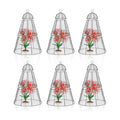 Easy-Snap Open Design Chicken Wire Cloche (6-Pack) - Adjustable Garden Plant Protectors from Birds & Animals for Large