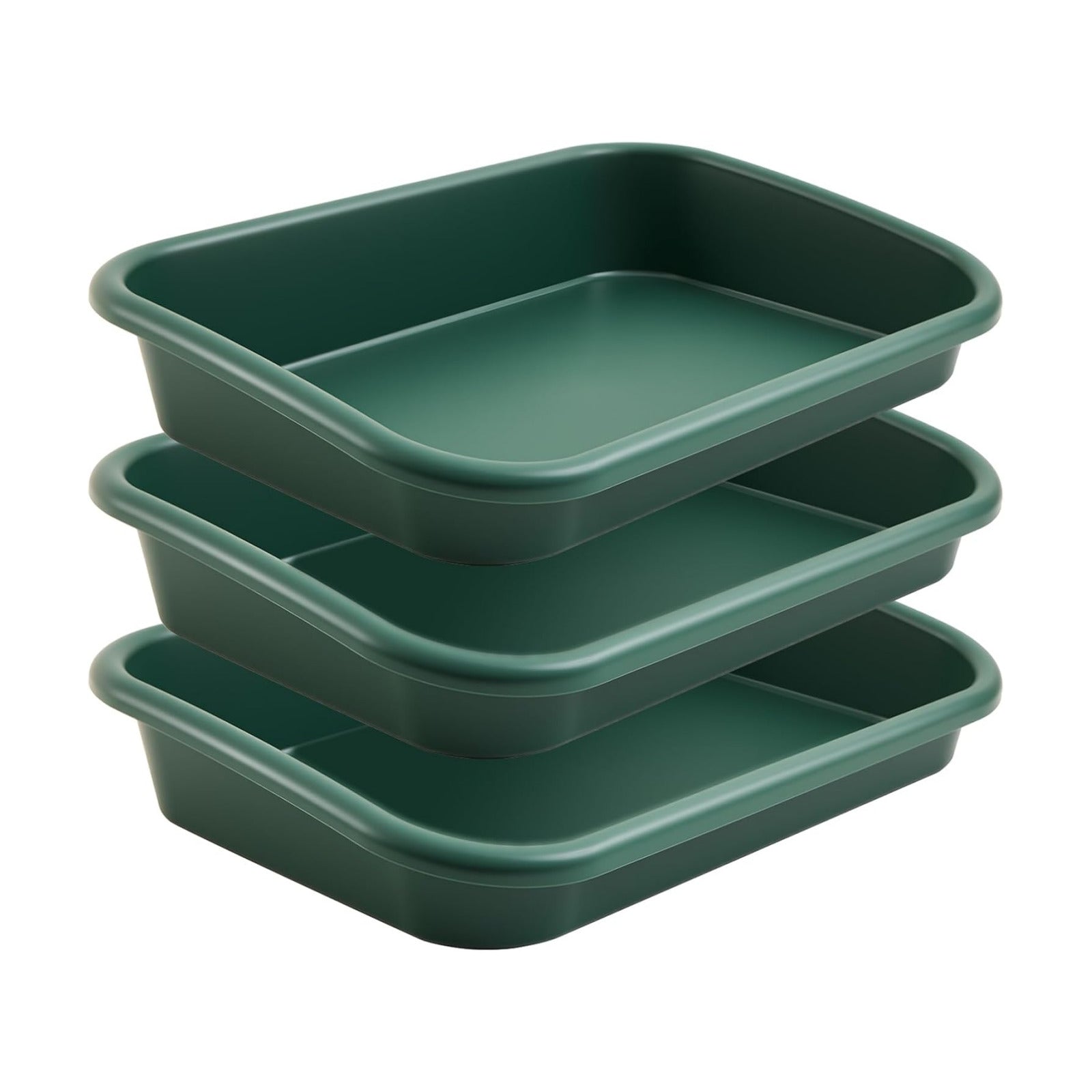 Vesici 3 Pcs Garden Tidy Trays Potting Tray for Seeding Growing, Green | Soil Mixing, Repotting Mat, Large Plant Trays
