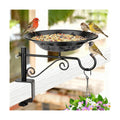 Balcony Bird Feeder, Bird Bath with Plant Hook for Outdoors, Black