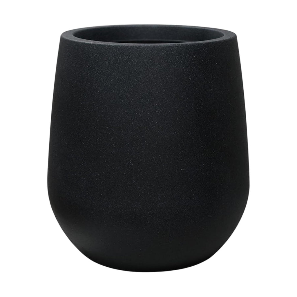 11.8" H Plastic Matte textured Black Planters with Drainage Holes and Plug | Indoor/Outdoor Use, UV/Weatherproof