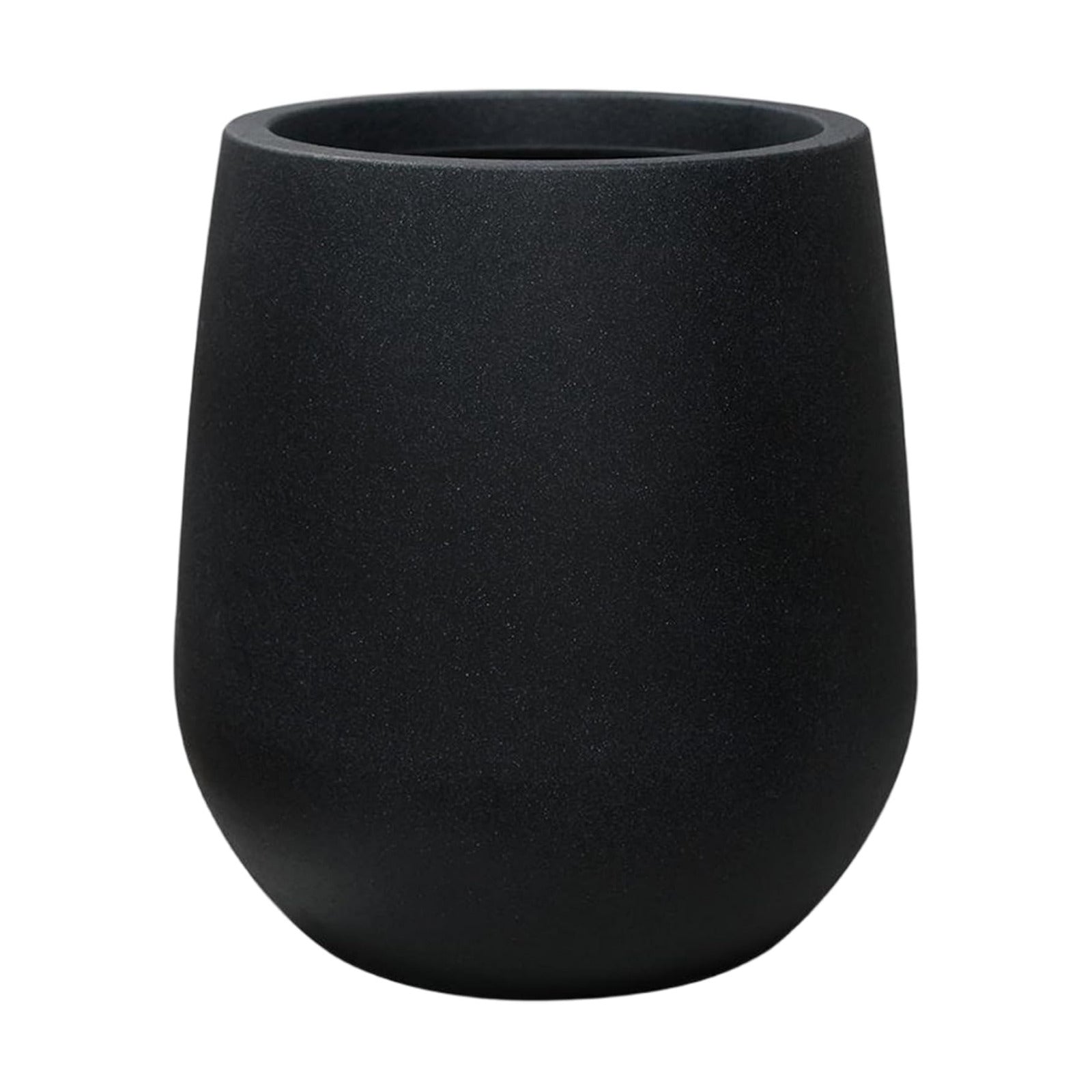 11.8" H Plastic Matte textured Black Planters with Drainage Holes and Plug | Indoor/Outdoor Use, UV/Weatherproof
