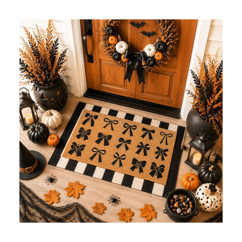 Tinideya 2 23.6 X 35.4 Inches Christmas Bows Brown Black