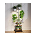 Plant Stand Indoor with Grow Lights - 7-Tier Plant Stand with Wheels, Tall Metal and Wood Indoor Plant Shelf with Tree