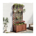 AMERLIFE Raised Garden Bed with 71" Trellis, Privacy Planter for Planting | Natural Wood Planter Box for Vegetables and