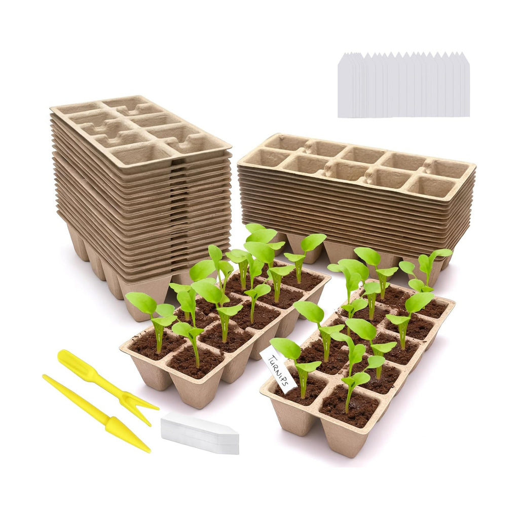 360 Cells Seed Starter Tray, 36 Pack Germination Peat Pots with 100 Labels, Plant Starter Kit for Seedlings