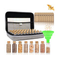 80 Slots Seed Storage Organizer with 40 Seed Envelopes, Sturdy Organizer Storage Box with Label Stickers, Glass Container for Flower Vegetable Garden Seed Saving (Seeds not Included)