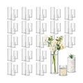 Nuogo 60 Pcs Plastic Cylinder Vases Tall Plastic Flower Vases for Centerpieces Hurricane Candle Holder for Home Wedding Office Party Formal Dinners Decorations (4''/6''/8'')