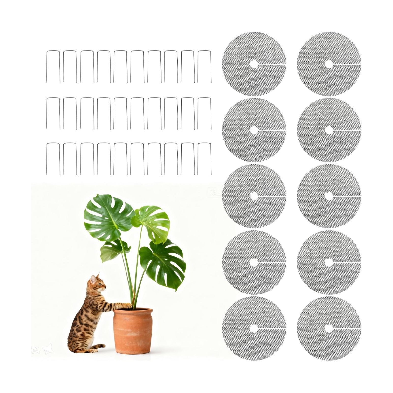 10pc 15.7" Plant Pot Grids Cuttable Plant Pot Soil Covers Protectors from Animals-Indoor Plant Pot Soil Guard for