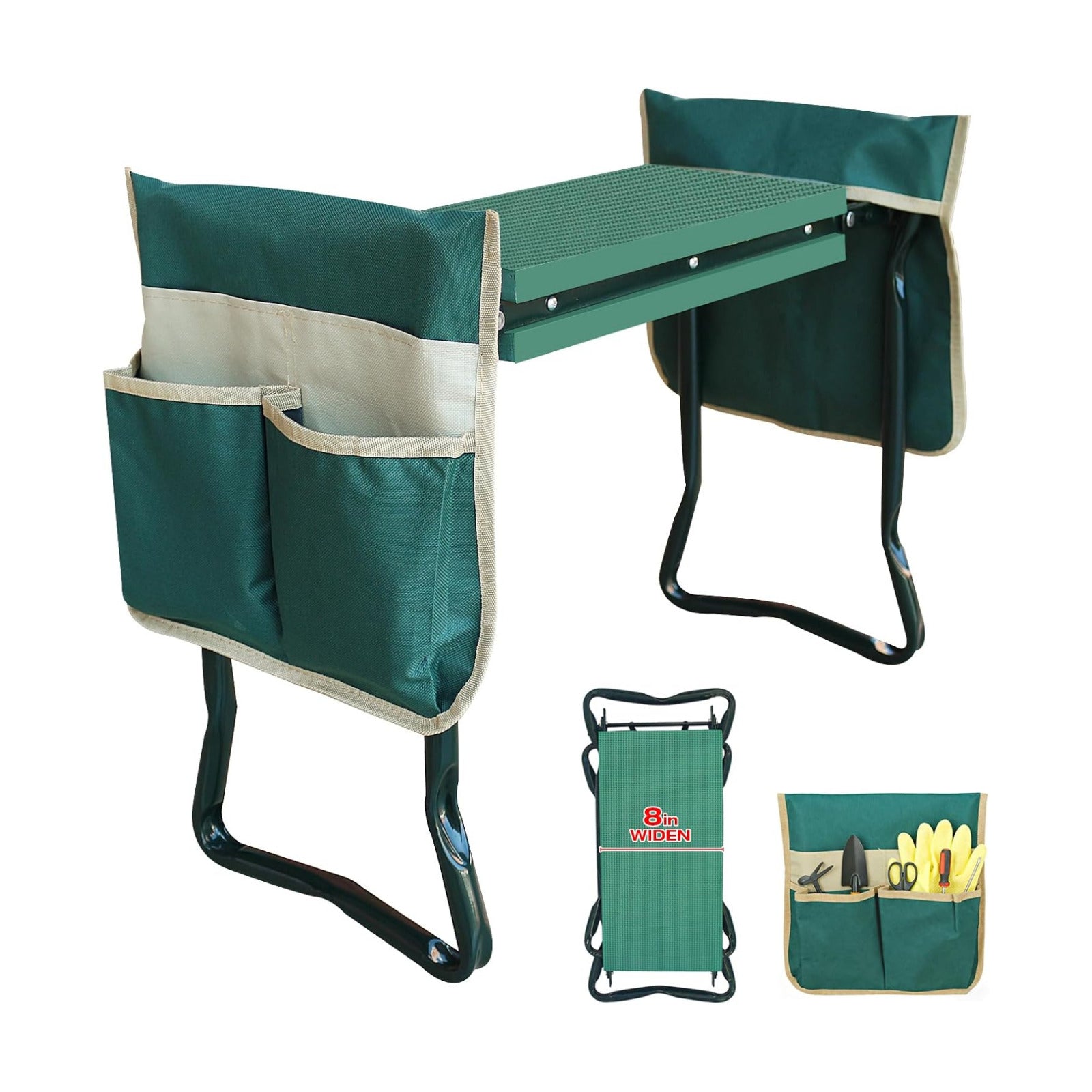 RAIN SPIRIT Garden Kneeler and Seat Gifts Foldable Gardening Stool | with Thicken & Widen Soft Kneeling Pad,Garden