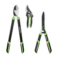 WORKPRO 3-Piece Garden Shears Set, Heavy-Duty Gardening Clippers | Includes 20” Hedge Shear, 24” Anvil Lopper & 8”