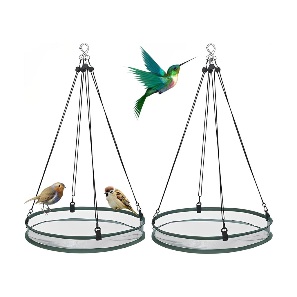 2Pcs Universal Wild Bird Seed Catcher Tray, 16 Inch Adjustable Hanging Hoop Platform, for Hummingbird Feeders & Bee Feeders, Outdoor Garden Accessory