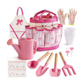 ROBUD Kids Gardening Set, Educational Outdoor STEM Gardening Toy Gift, Pink | 18 PCS Bow Theme, Storage Bag, Watering