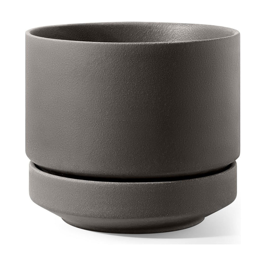 LE TAUCI 12 Inch Pot for Plants with Saucer, Ceramic Indoor Planter Pot with Drainage Hole, Mesh Pad Included, Unglazed