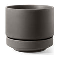 LE TAUCI 12 Inch Pot for Plants with Saucer, Ceramic Indoor Planter Pot with Drainage Hole, Mesh Pad Included, Unglazed