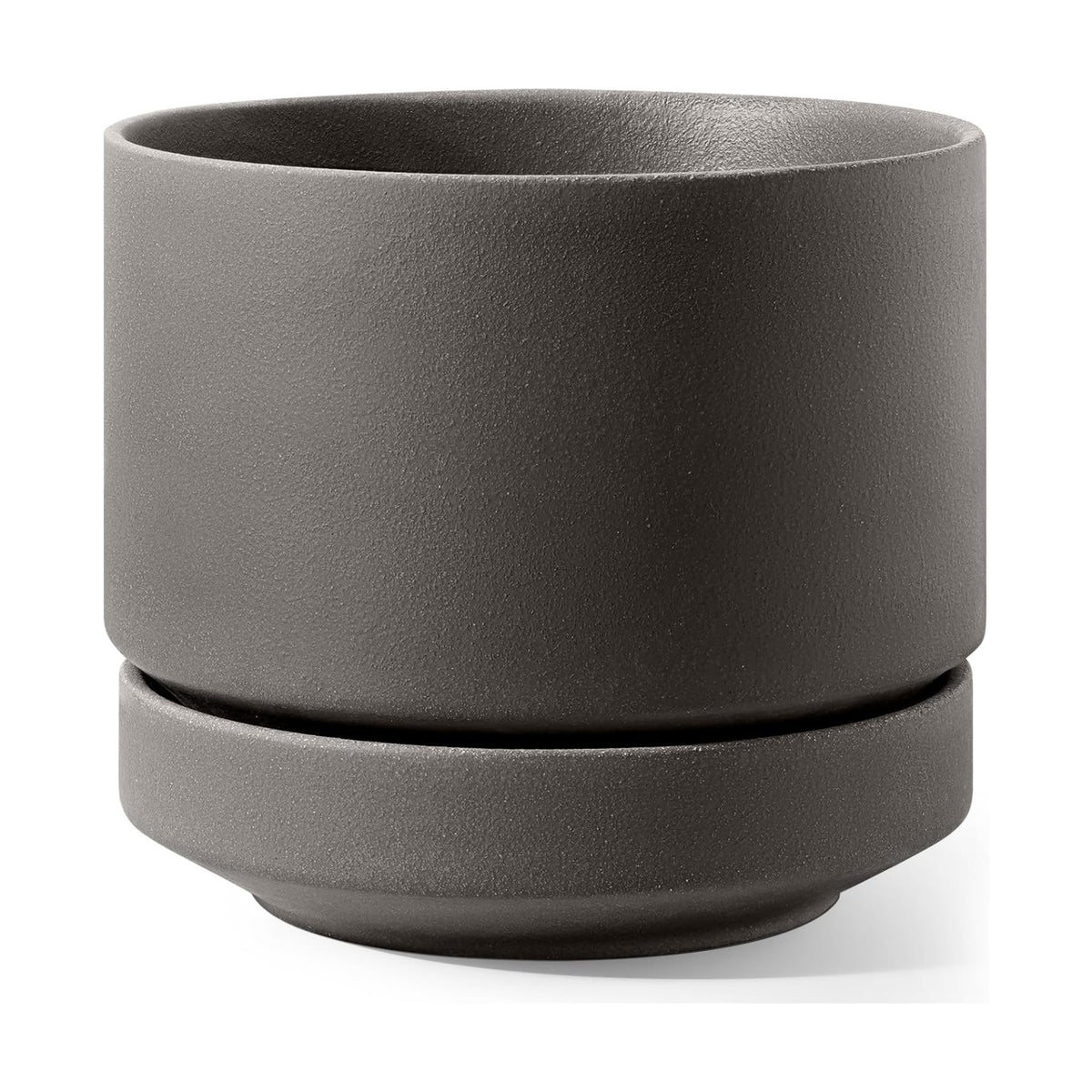 LE TAUCI 12 Inch Pot for Plants with Saucer, Ceramic Indoor Planter Pot with Drainage Hole, Mesh Pad Included, Unglazed