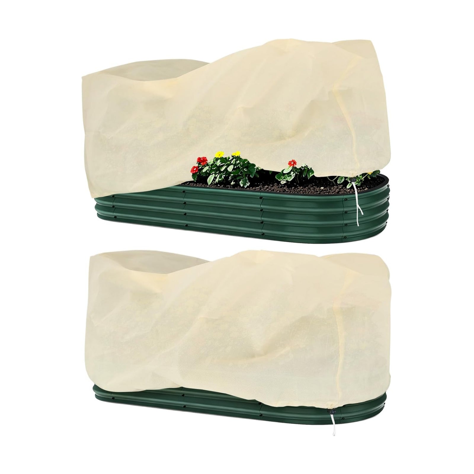 Plant Covers Freeze Protection, 2 Pack Garden Covers for Raised Bed, Frost Cloths for Outdoor Plants, Winter Protection