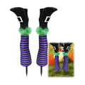 Halloween Witch Leg Stake Decoration, Foam and Polyester Material, Waterproof and Windproof, 17-Inch Yard Decoration, Spooky Halloween Garden, Porch, and Patio Decor, Set of 2 (E)