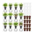 Teenyyou 12 Set Hydroponic Garden Mason Jar Kit Self Watering Herb Hydroponic Planter Starter Kit with Net Pot Garden