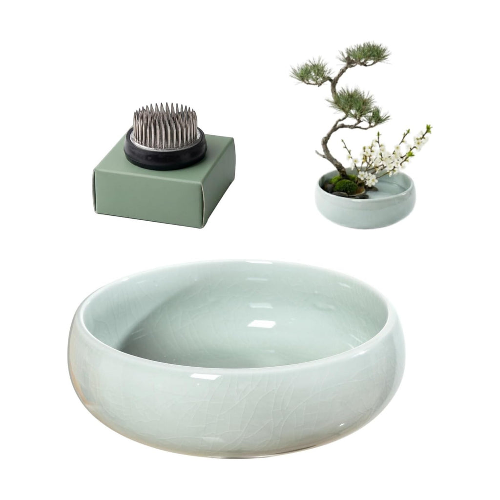 Ikebana Kit, Bowl, with 1.8in Floral Frog