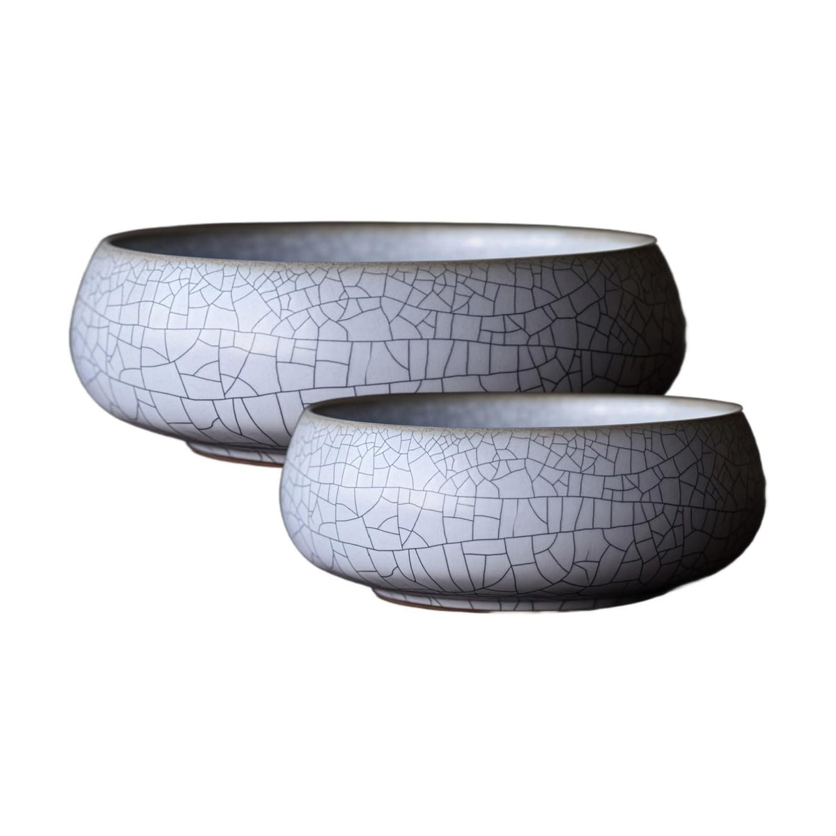 Lotus Bowl Planter 2 Pack, 7.5in & 6.5in, Shallow Vase