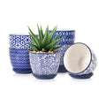 Selamica Ceramic Succulent Pots, 4.6 Inch Small Plant Pots with Drainage Holes & Saucers, Succulent Planters for Indoor