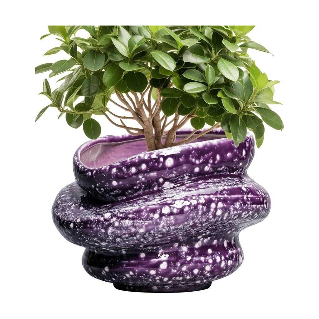 Ceramic Pots for Plants - 10.6 Inch Ceramic Plant Pots Indoor with Drainage Hole, Unique Planters for Indoor Outdoor