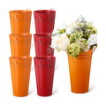 Irenare 12 Inch Galvanized Flower Buckets for Flower Bars and Fall Decor