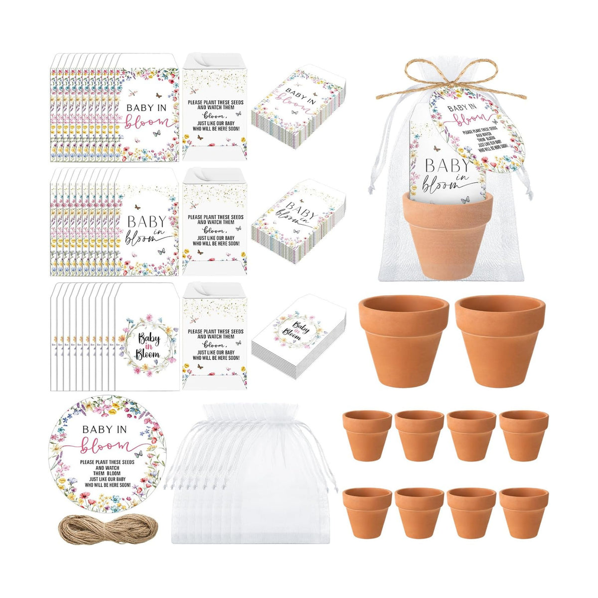 Reallnaive Baby Shower Party Favors Baby in Bloom Envelopes Seed Packets