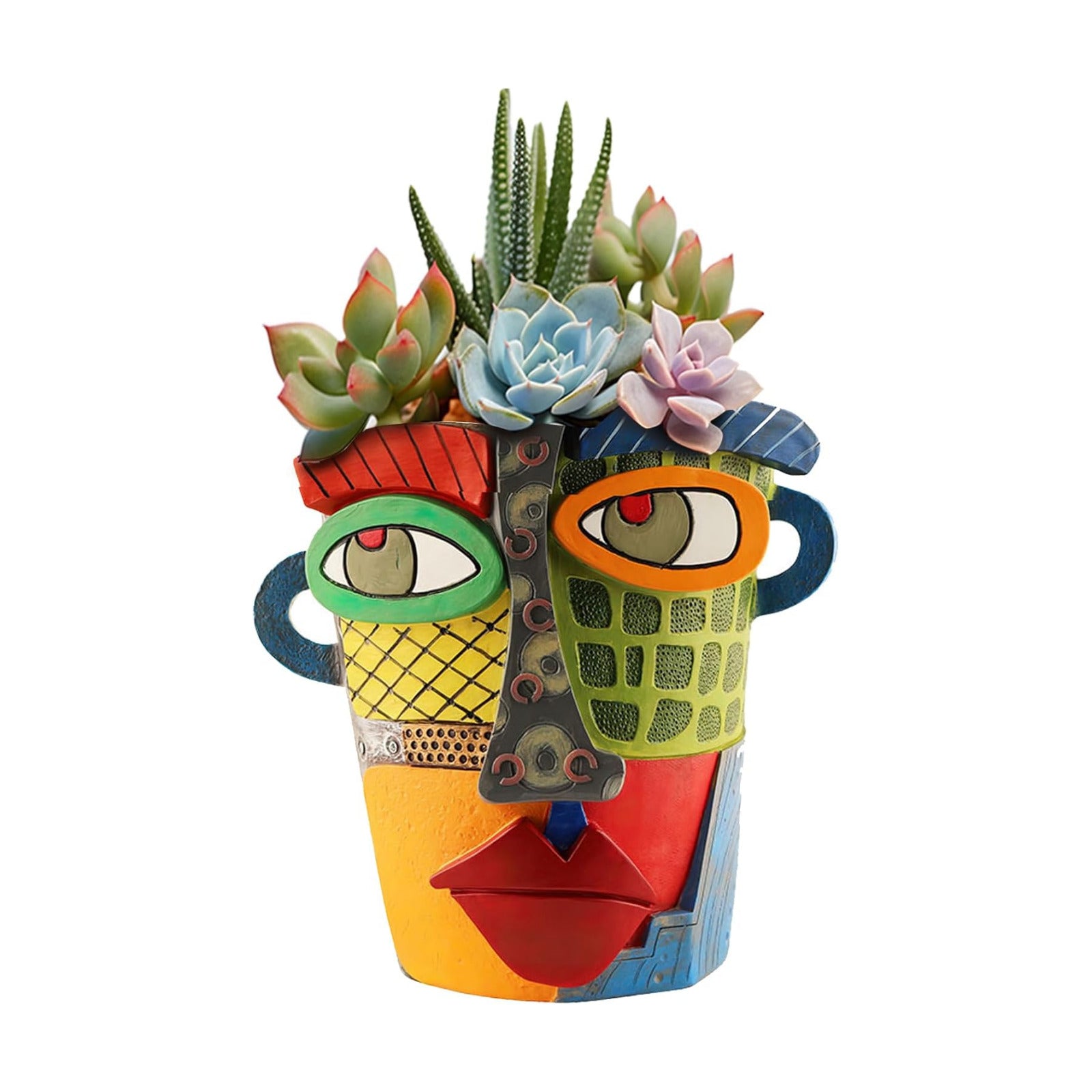 Abstract Face Planters Pots Head,Unique Head Planter for Indoor Plants,Funny Face Flower Pot,Colorful Plant Pots for