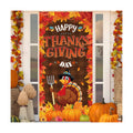 Happy Thanksgiving Door Banner Porch Sign, Fall Harvest Turkey Pumpkin Door Cover Banner, Thanksgiving Indoor Outdoor Party Decorations