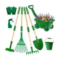 Kids Gardening Tools Set,8pcs Wheelbarrow Set for Kids with Shovel, Rake, Watering Can Outdoor Backyard Farm Digging