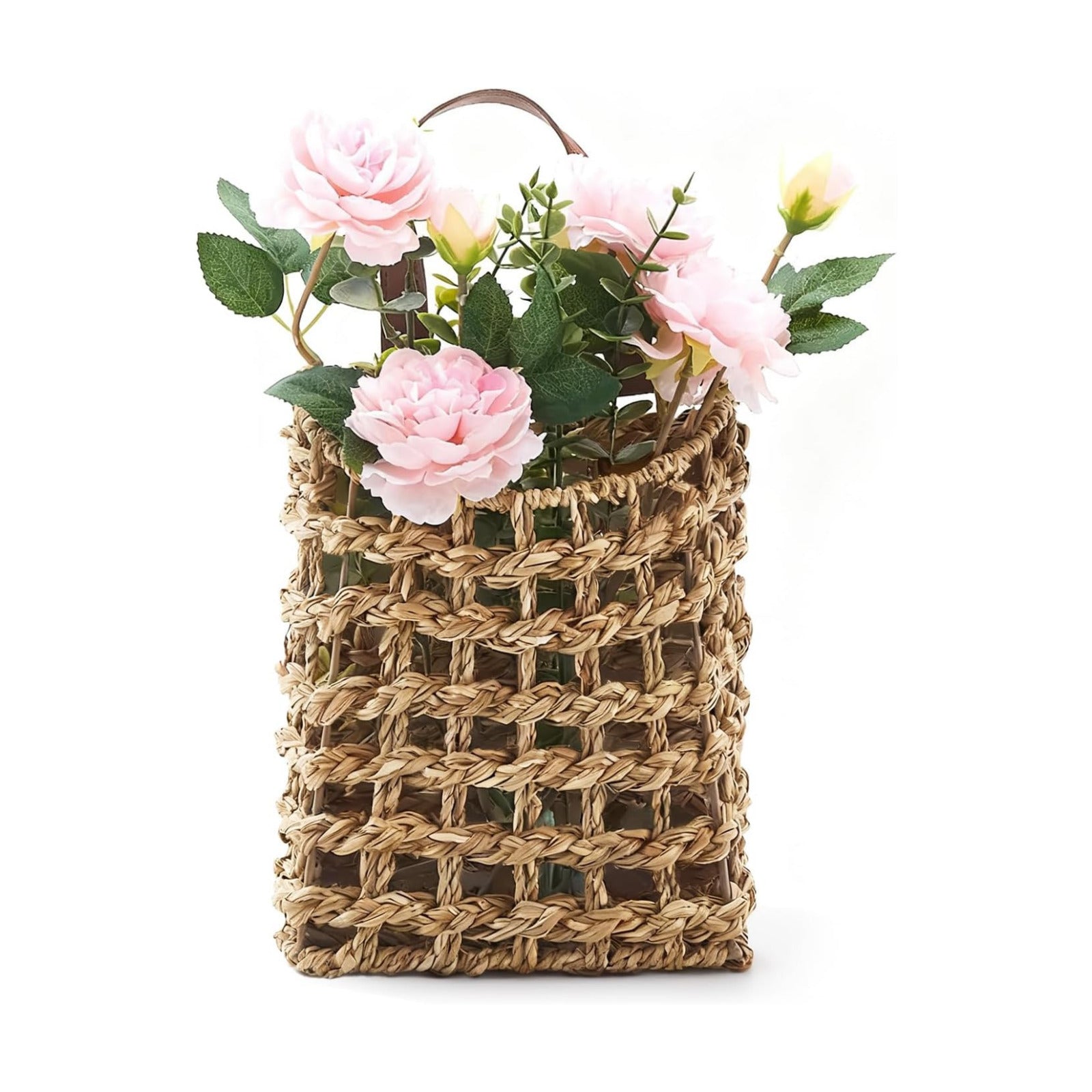 Wall Hanging Basket Decorative Boho Mounted Organizer Dried Flower Plants Front Door Basket for Garden Farmhouse Home