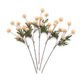 Laelfe Peach Artificial Flowers Pompon Mum, 5Pcs Fake Kiku Flowers Silk Small Mini Chrysanthemum Ball Faux Mum Decor for Filler DIY Bouquet Centerpieces Arrangements Shower (Peach)