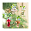Glasseam Window Plant Propagation Station: 4Pcs Glass Hanging Mushroom Vase | With Suction Cup, Colorful, Cute