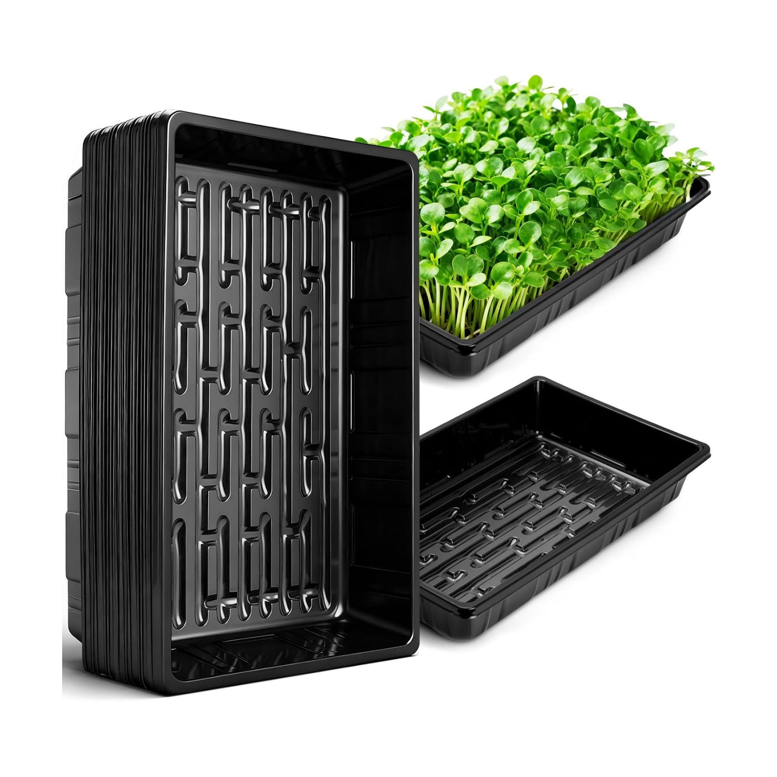 Sckee Upgraded 20 Pack Plant Growing Trays Seed Starting Tray Microgreens Growing Trays Seedling Plant Germination