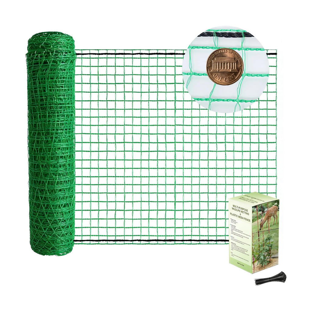 POYEE Deer Fence Netting 5x100ft Plastic Mesh Netting for Garden Protection | Temporary Fence Animal Barrier for