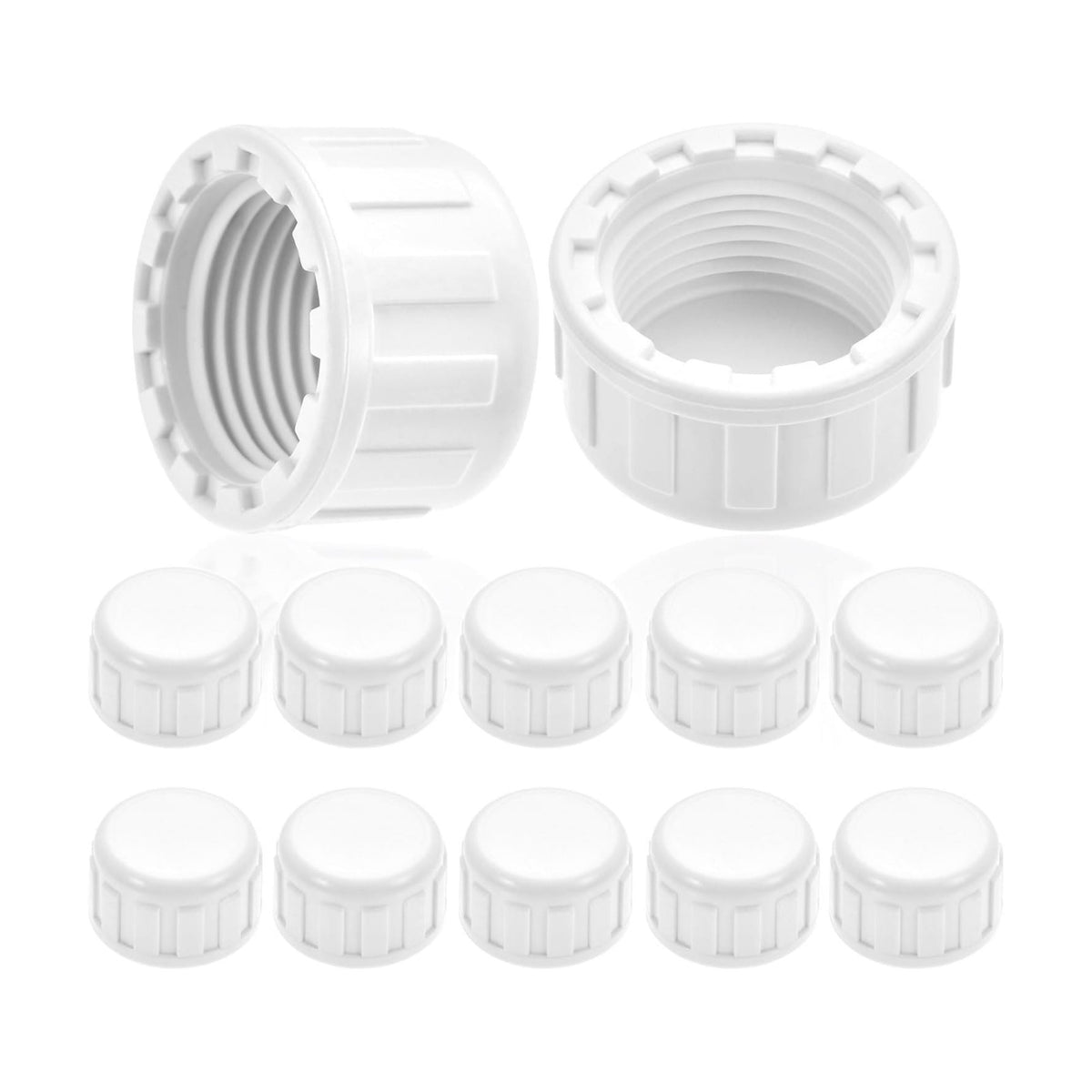 1/2" PVC Sprinkler Cap 12PCS End Female Thread Pipe Plug Adapter for Irrigation,DIY Projects,Sprinkler Head Cap,Plumbing Repair,Sturdy Construction With Easy Installation (1/2in White)