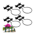 6" Clamp-On Flower Pot Ring, 4 Pack Heavy Duty Deck Flowerpot Holder Ring Metal Planter Hanger Hanging Plant Holder