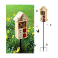 Novabright Wooden Insect House with Metal Stake Insect Hotel Bee House Natural Bug Habitat for Bee Butterfly Ladybirds