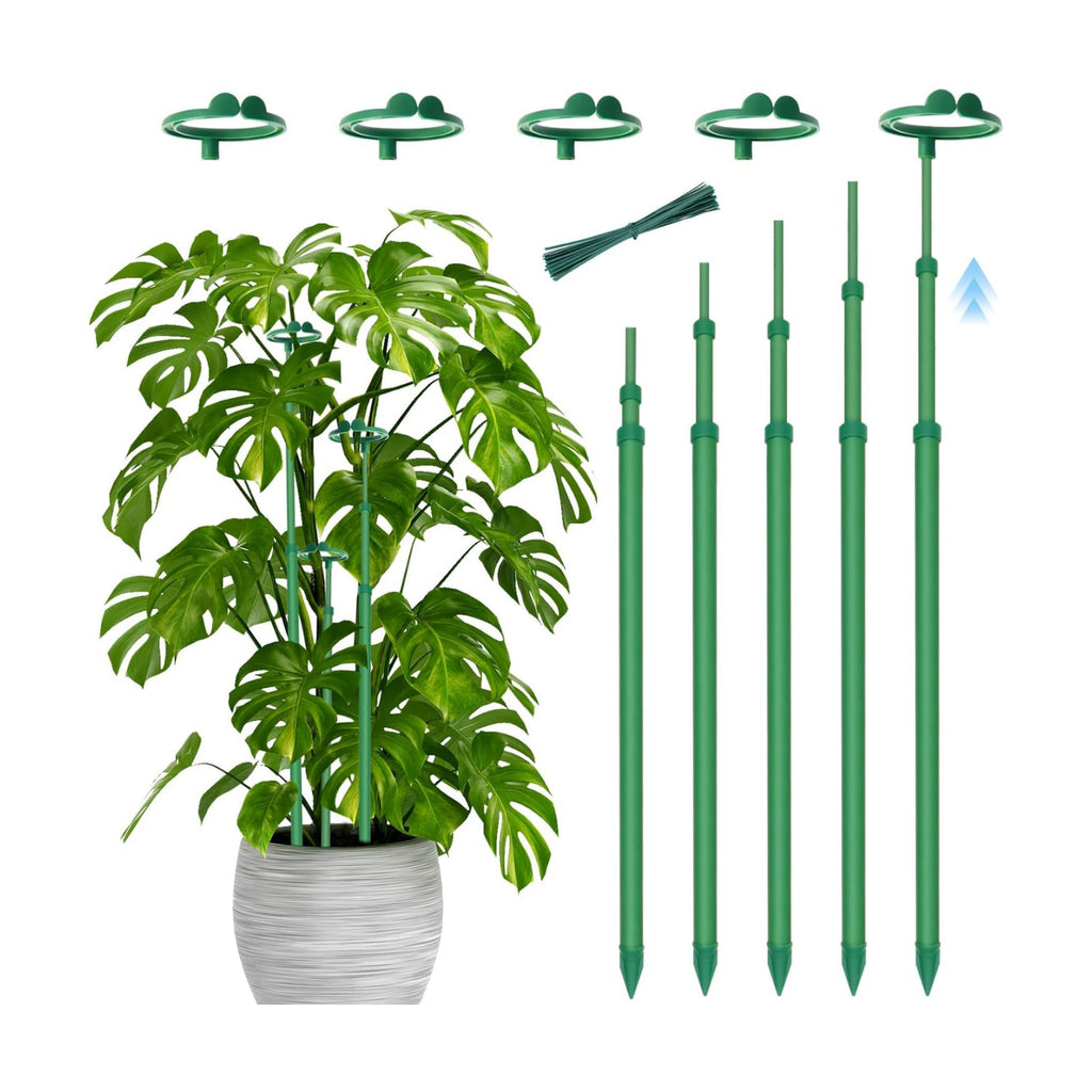 Telescoping Plant Stakes, 5Pcs 17.9IN to 42.3IN Adjustable Monstera Support