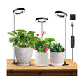 Kullsinss 3.5in Halo Plant Lights for Indoor Growing, 48 LEDs Full Spectrum | Black Grow Light with Base, 6/12/16H