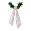 DYSHAYEN Wreath Sash for Front Door, White with Pink Trim