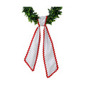 DYSHAYEN Wreath Sash for Front Door, White with Red Trim