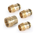 3/4-inch Full Flow Super Heavy Duty Hose Quick Connect Fittings, Lead-free Brass Full Port Garden Hose Quick Connector