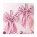 Suncalla 2 Pcs Pink Christmas Checkered Wreath Bows 18'' x 12''