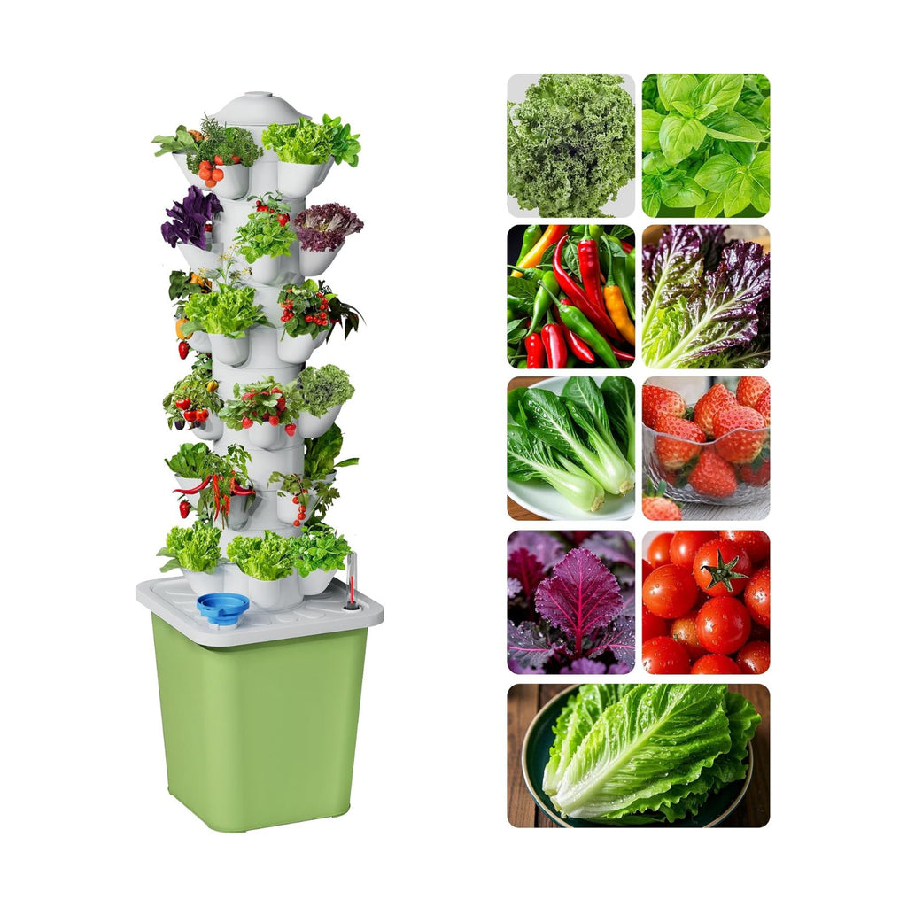 Hydroponics Growing System Kit, 30 Pots Vertical Garden Planter with Pump and Timer, Hydropoic Tower for Soilless