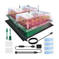 Seed Starter Trays with Grow Lights and Heat Mat, 2 Pack for Seed Starting | Seed Starter Kit with Humidity Dome and