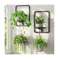 LASZOLA Plant Picture Frame Holder Shelf Wall Window Indoor, 2 Pcs Black | Modern Floating Flower Hanger Wall Mounted
