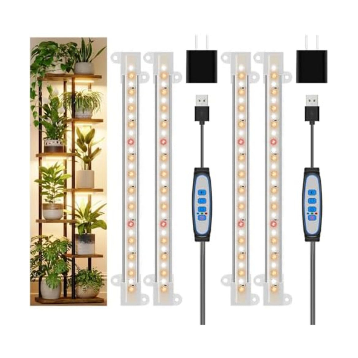 Wiaxulay 8in Grow Lights for Indoor Plants, Full Spectrum Plant Light Strip